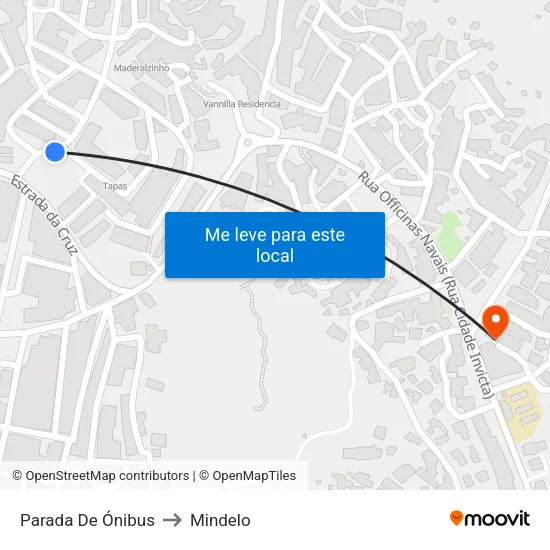 Parada De Ónibus to Mindelo map