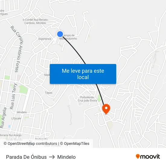 Parada De Ónibus to Mindelo map