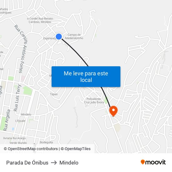 Parada De Ónibus to Mindelo map