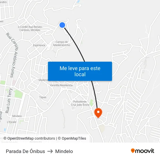 Parada De Ónibus to Mindelo map