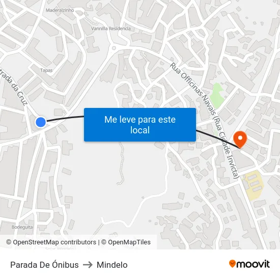 Parada De Ónibus to Mindelo map