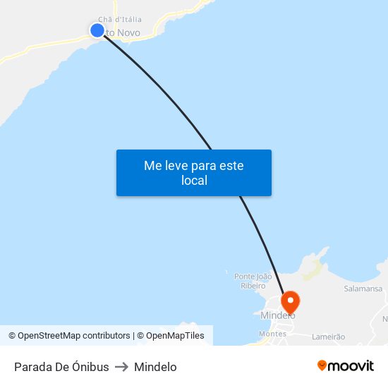 Parada De Ónibus to Mindelo map