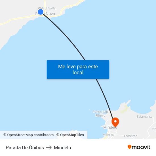 Parada De Ónibus to Mindelo map