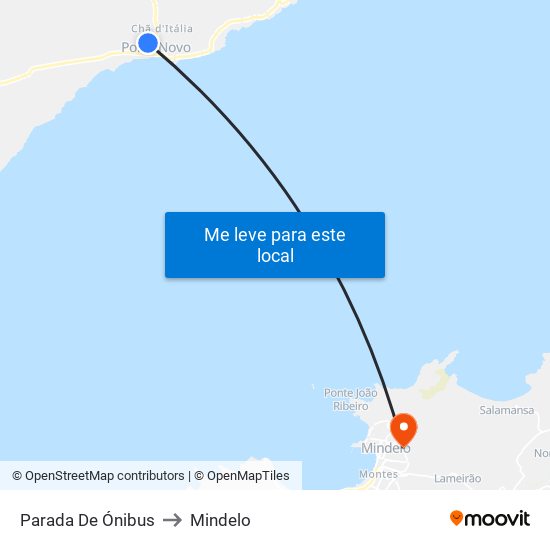 Parada De Ónibus to Mindelo map