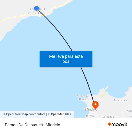 Parada De Ónibus to Mindelo map