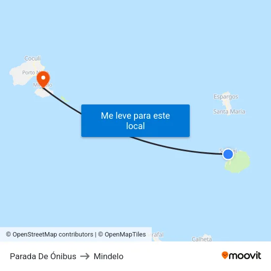 Parada De Ónibus to Mindelo map