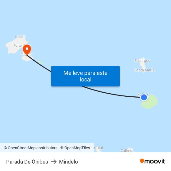 Parada De Ónibus to Mindelo map