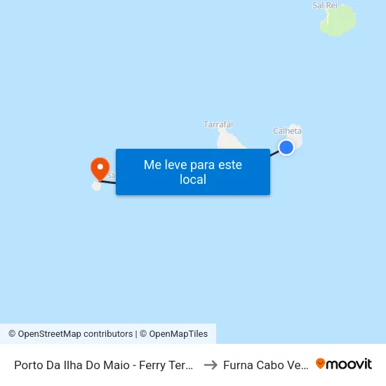 Porto Da Ilha Do Maio - Ferry Terminal to Furna Cabo Verde map