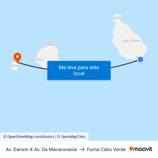 Av. Darwin X Av. Da Macaronesia to Furna Cabo Verde map