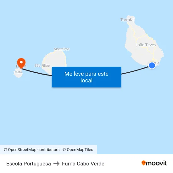Escola Portuguesa to Furna Cabo Verde map