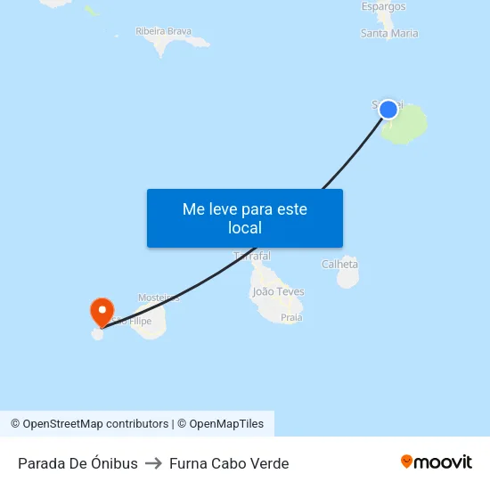 Parada De Ónibus to Furna Cabo Verde map