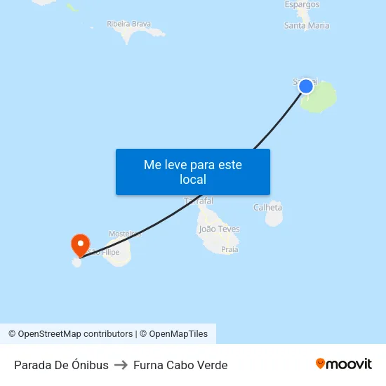 Parada De Ónibus to Furna Cabo Verde map