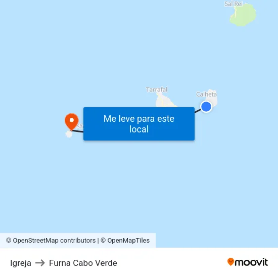 Igreja to Furna Cabo Verde map
