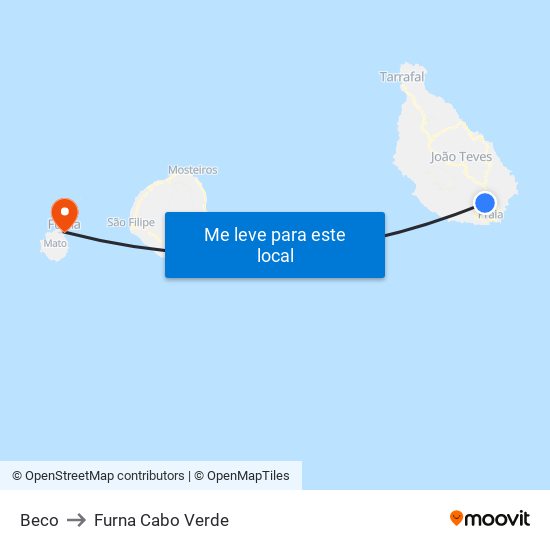 Beco to Furna Cabo Verde map