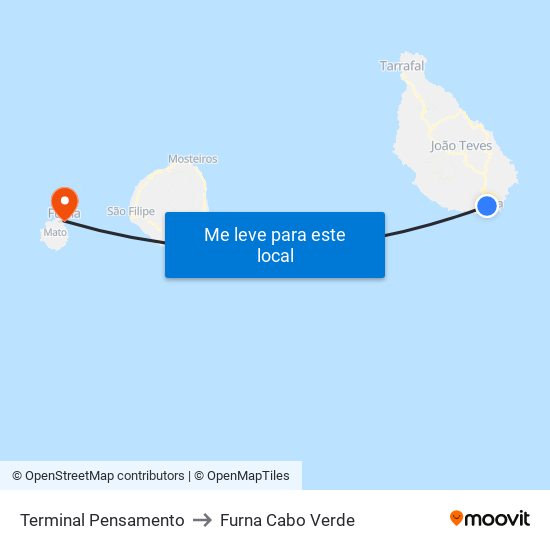 Terminal Pensamento to Furna Cabo Verde map