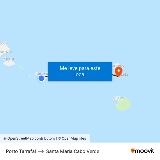 Porto Tarrafal to Santa Maria Cabo Verde map