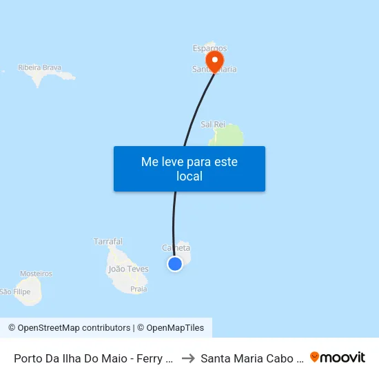 Porto Da Ilha Do Maio - Ferry Terminal to Santa Maria Cabo Verde map