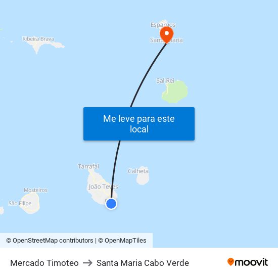 Mercado Timoteo to Santa Maria Cabo Verde map