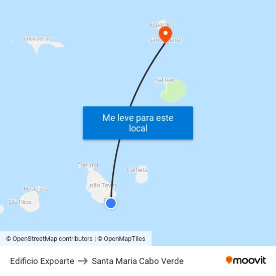 Edificio Expoarte to Santa Maria Cabo Verde map