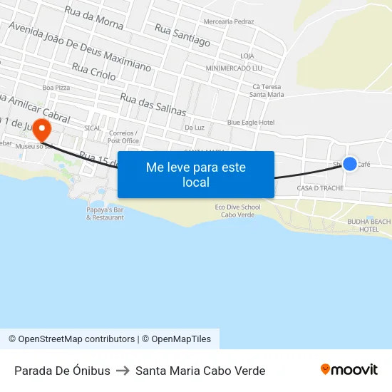 Parada De Ónibus to Santa Maria Cabo Verde map