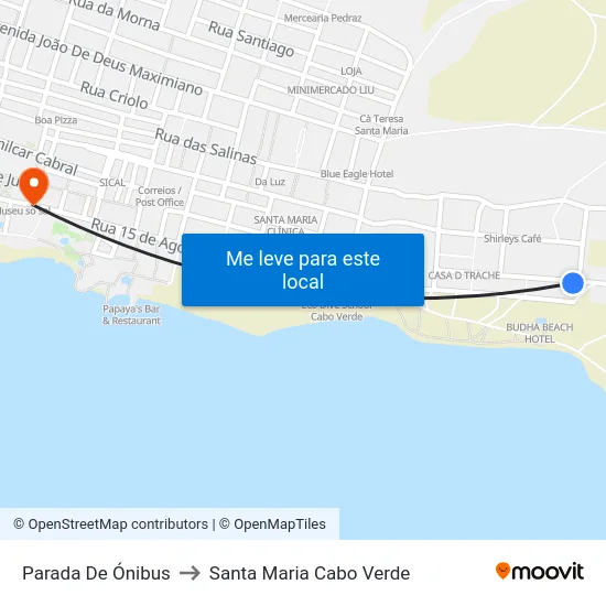 Parada De Ónibus to Santa Maria Cabo Verde map