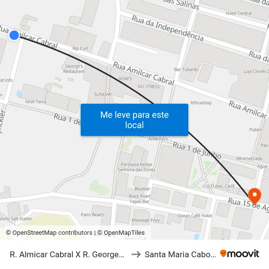 R. Almicar Cabral X R. Georges Vynckier to Santa Maria Cabo Verde map
