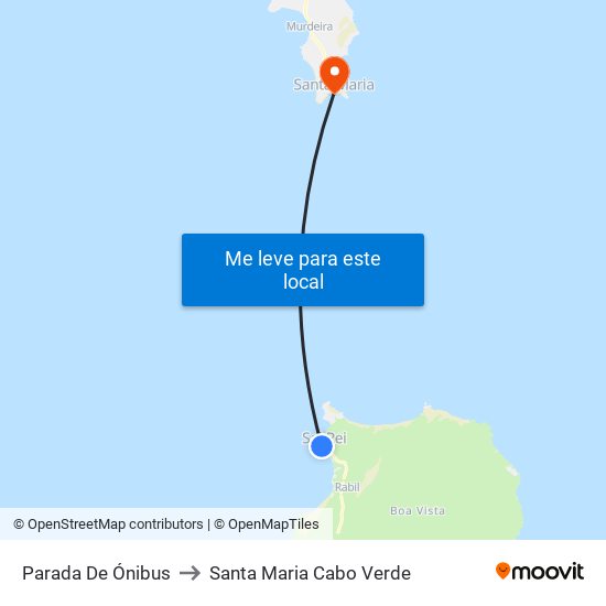 Parada De Ónibus to Santa Maria Cabo Verde map