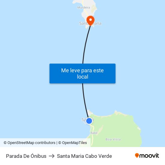 Parada De Ónibus to Santa Maria Cabo Verde map