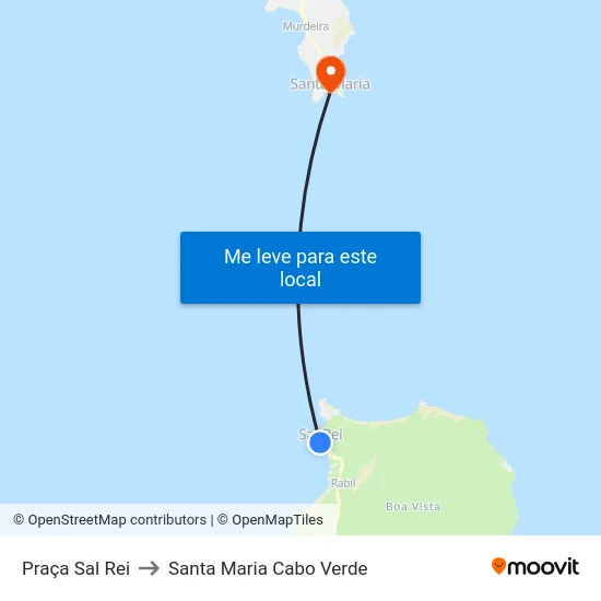 Praça Sal Rei to Santa Maria Cabo Verde map