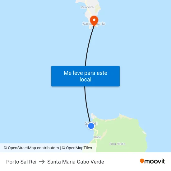 Porto Sal Rei to Santa Maria Cabo Verde map