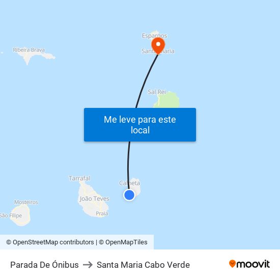 Parada De Ónibus to Santa Maria Cabo Verde map