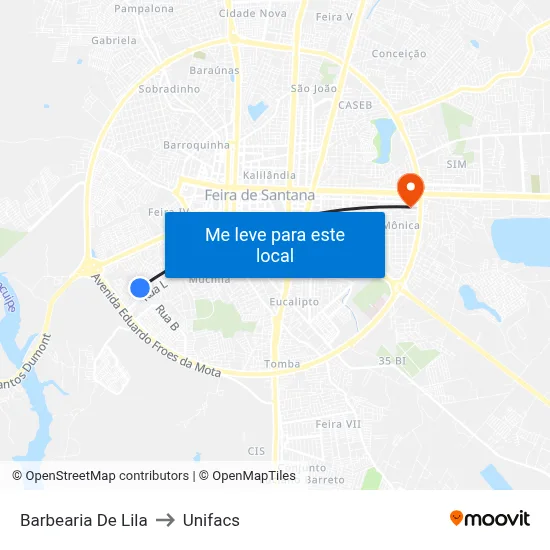 Barbearia De Lila to Unifacs map
