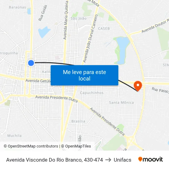 Avenida Visconde Do Rio Branco, 430-474 to Unifacs map