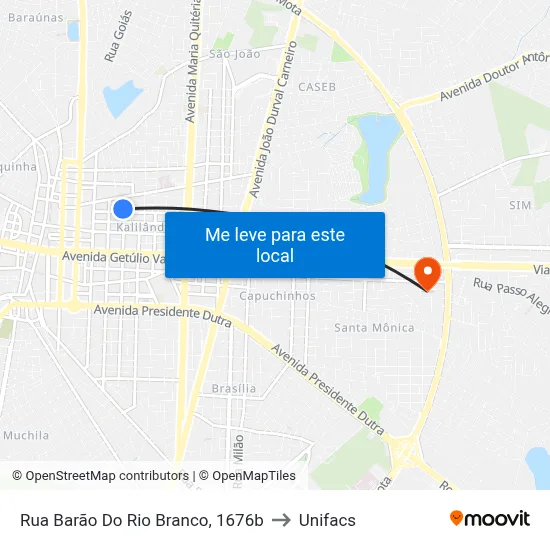 Rua Barão Do Rio Branco, 1676b to Unifacs map