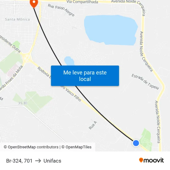 Br-324, 701 to Unifacs map