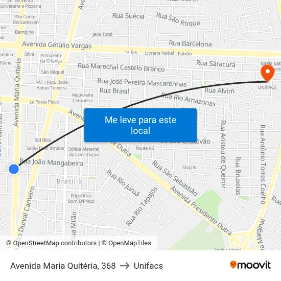 Avenida Maria Quitéria, 368 to Unifacs map