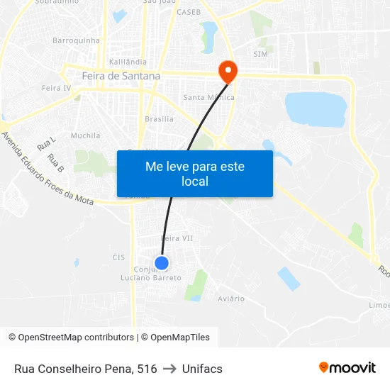 Rua Conselheiro Pena, 516 to Unifacs map