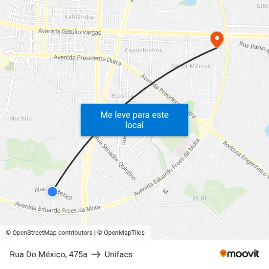 Rua Do México, 475a to Unifacs map