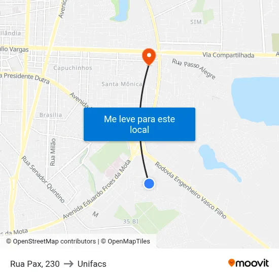 Rua Pax, 230 to Unifacs map