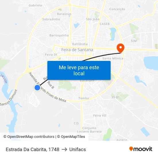 Estrada Da Cabrita, 1748 to Unifacs map