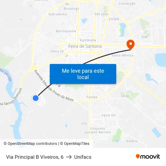 Via Principal B Viveiros, 6 to Unifacs map