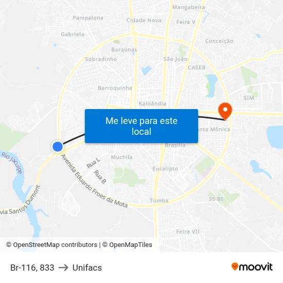 Br-116, 833 to Unifacs map