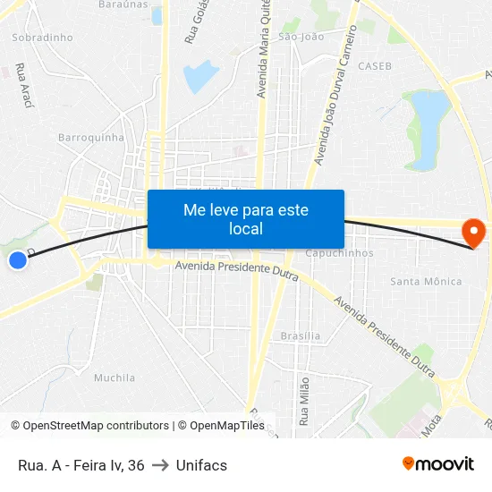 Rua. A - Feira Iv, 36 to Unifacs map