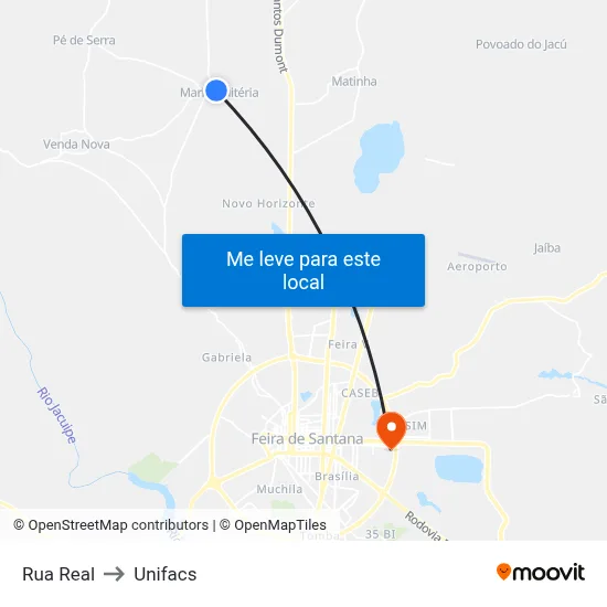 Rua Real to Unifacs map