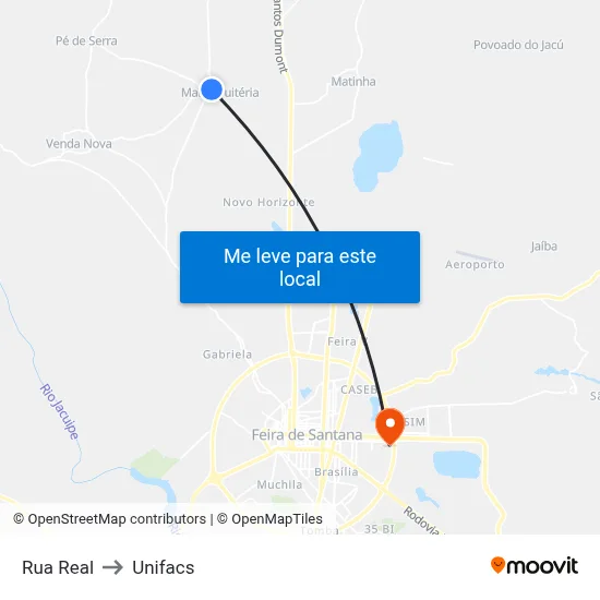 Rua Real to Unifacs map