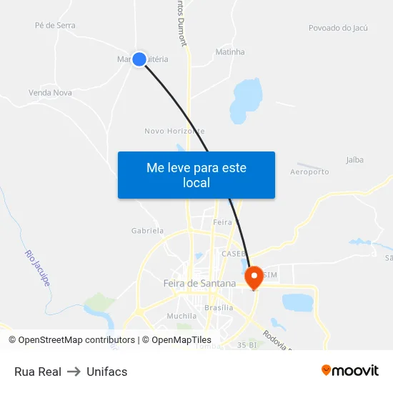 Rua Real to Unifacs map