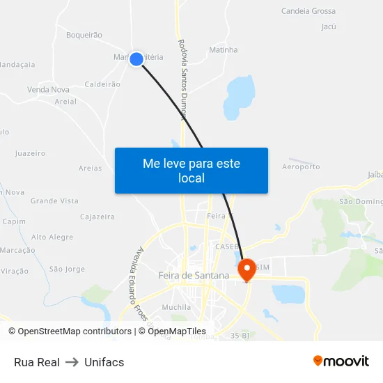 Rua Real to Unifacs map