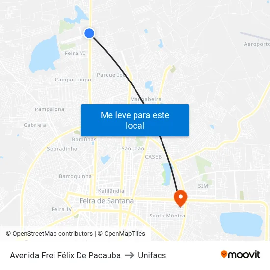 Avenida Frei Félix De Pacauba to Unifacs map