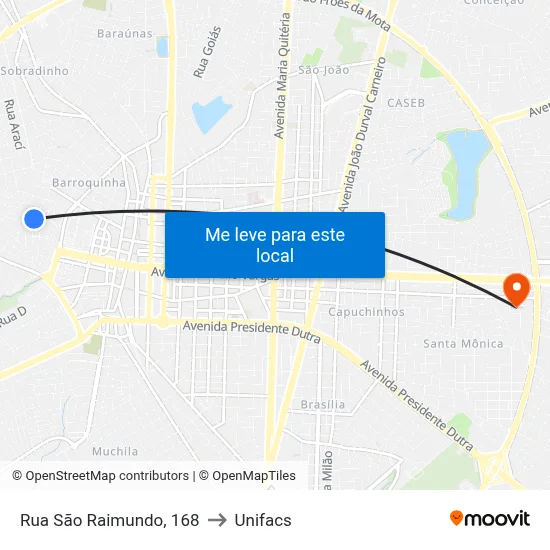 Rua São Raimundo, 168 to Unifacs map