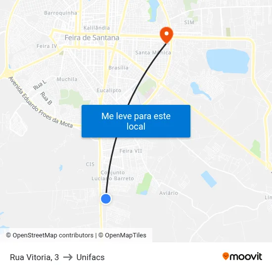 Rua Vitoria, 3 to Unifacs map